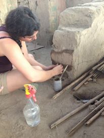 Conservation de murs en Adobe (terre crue). Site de Pachacamac, Pérou, 2014. ULB