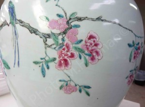 Restauration de porcelaine chinoise. Comblement de lacune.